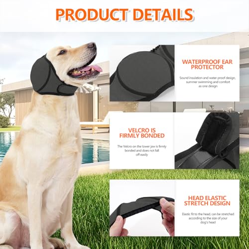 Qpets® Dog Ear Protectors Calming Ears Cover Muff with Adjustable Chin Strap Anxiety Relief Headwear Noise Reduction Protective for Eating Swimming Therapy L 2PCS Qpets® Dog Ear Protectors Calming Ears Cover Muff with Adjustable Chin Strap Anxiety Relief Headwear Noise Reduction Protective for Eating Swimming Therapy L 2PCS